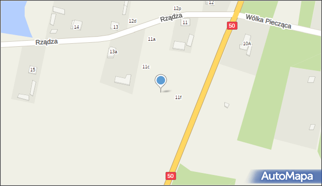 Rządza, Rządza, 11e, mapa Rządza