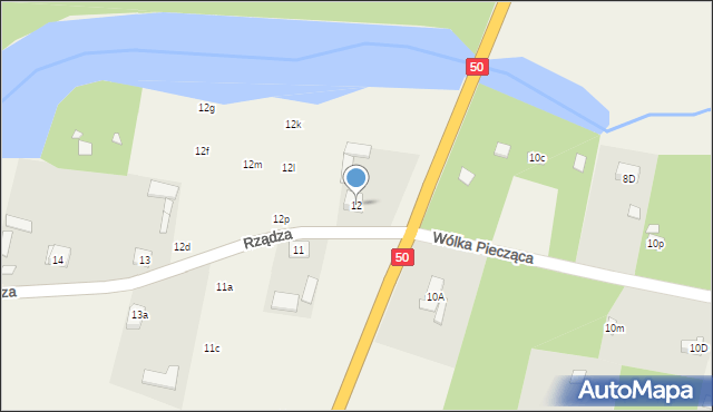 Rządza, Rządza, 12, mapa Rządza
