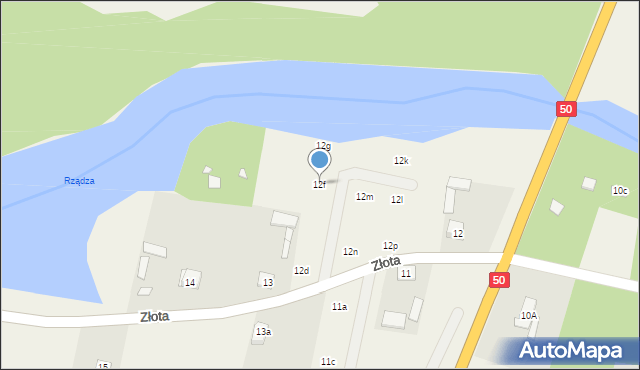 Rządza, Rządza, 12f, mapa Rządza