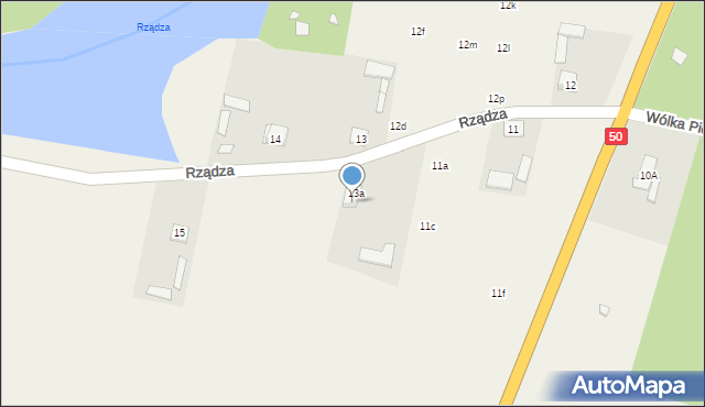 Rządza, Rządza, 14A, mapa Rządza