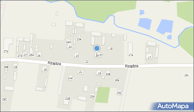 Rządza, Rządza, 20, mapa Rządza