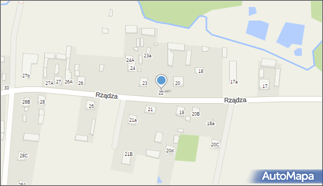 Rządza, Rządza, 22, mapa Rządza