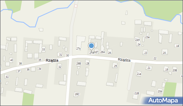 Rządza, Rządza, 27A, mapa Rządza