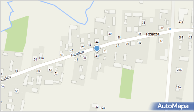 Rządza, Rządza, 43, mapa Rządza