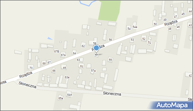 Rządza, Rządza, 57, mapa Rządza