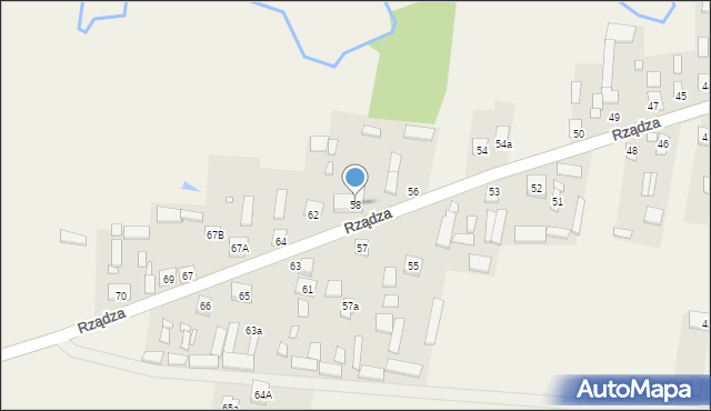 Rządza, Rządza, 58, mapa Rządza