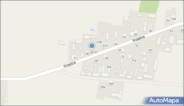 Rządza, Rządza, 67, mapa Rządza