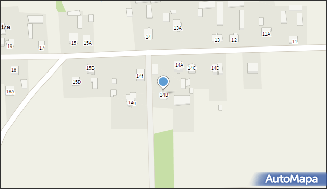 Rządza, Rządza, 14B, mapa Rządza