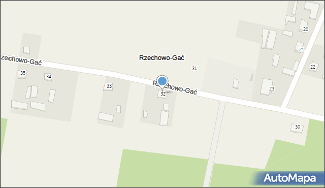 Rzechowo-Gać, Rzechowo-Gać, 32, mapa Rzechowo-Gać