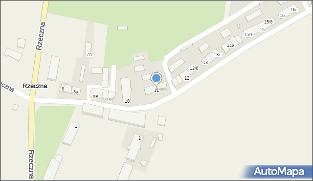 Rzeczna, Rzeczna, 11, mapa Rzeczna