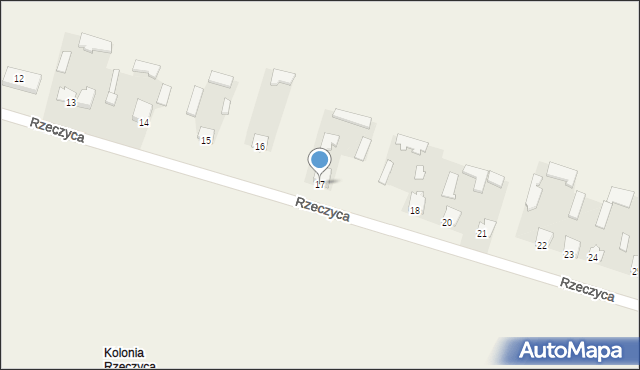 Rzeczyca, Rzeczyca, 17, mapa Rzeczyca