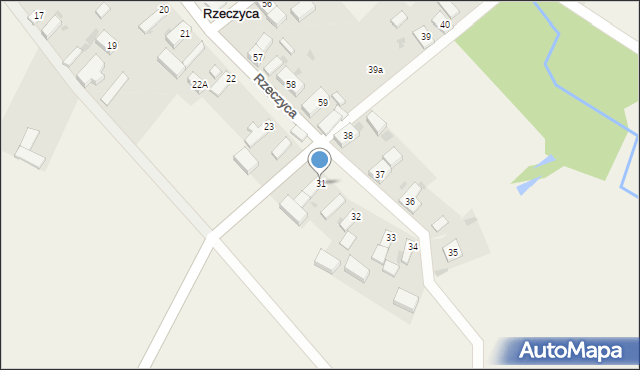 Rzeczyca, Rzeczyca, 31, mapa Rzeczyca
