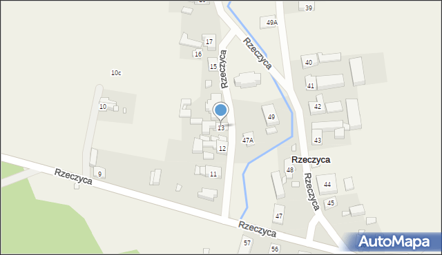 Rzeczyca, Rzeczyca, 13, mapa Rzeczyca