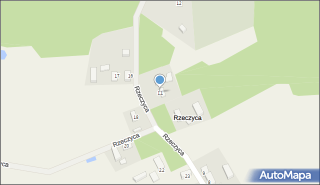 Rzeczyca, Rzeczyca, 11, mapa Rzeczyca