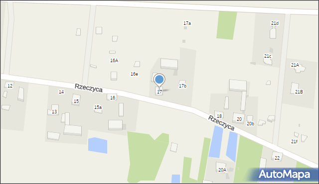 Rzeczyca, Rzeczyca, 17, mapa Rzeczyca