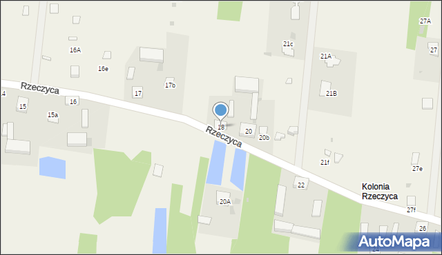 Rzeczyca, Rzeczyca, 18, mapa Rzeczyca