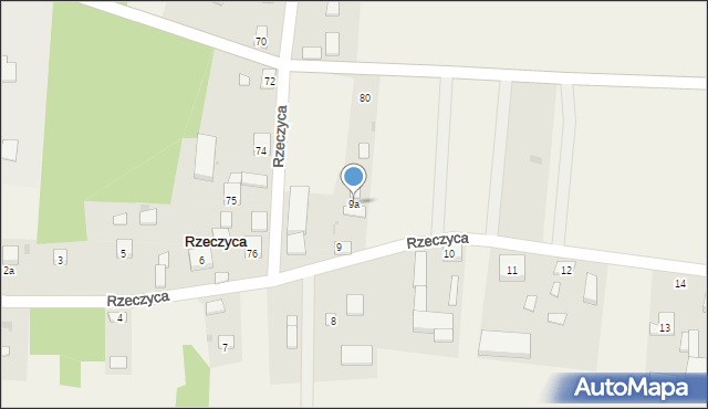 Rzeczyca, Rzeczyca, 9a, mapa Rzeczyca