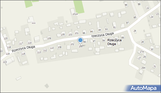 Rzeczyca Długa, Rzeczyca Długa, 100, mapa Rzeczyca Długa