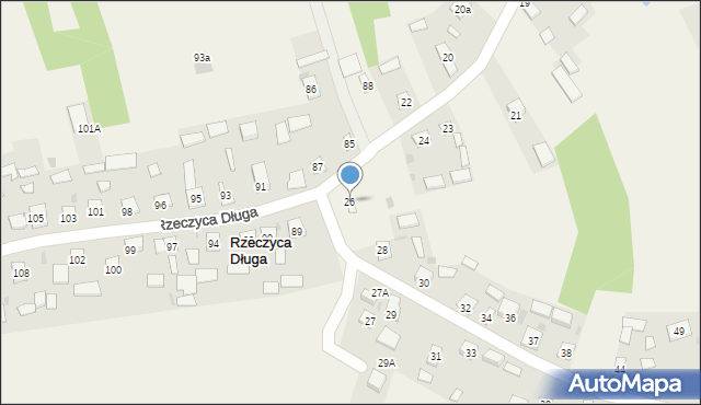 Rzeczyca Długa, Rzeczyca Długa, 26, mapa Rzeczyca Długa