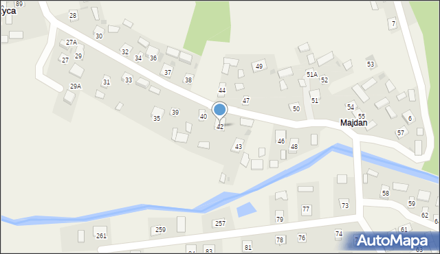 Rzeczyca Długa, Rzeczyca Długa, 42, mapa Rzeczyca Długa