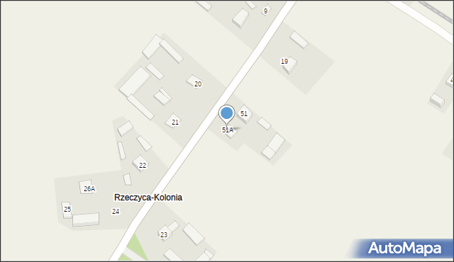 Rzeczyca-Kolonia, Rzeczyca-Kolonia, 51A, mapa Rzeczyca-Kolonia