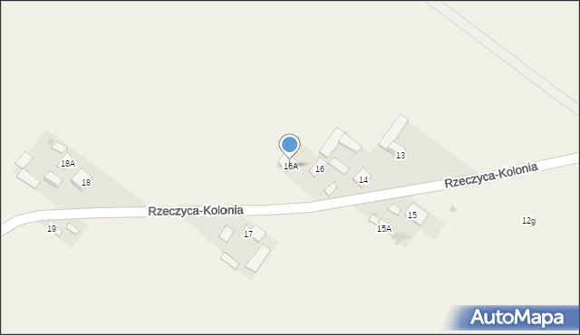 Rzeczyca-Kolonia, Rzeczyca-Kolonia, 16A, mapa Rzeczyca-Kolonia