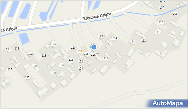 Rzeczyca Księża, Rzeczyca Księża, 116A, mapa Rzeczyca Księża