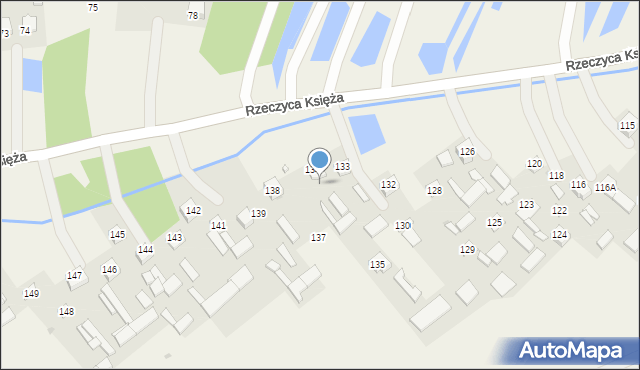 Rzeczyca Księża, Rzeczyca Księża, 134A, mapa Rzeczyca Księża