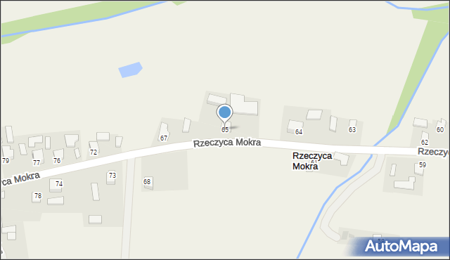 Rzeczyca Mokra, Rzeczyca Mokra, 65, mapa Rzeczyca Mokra