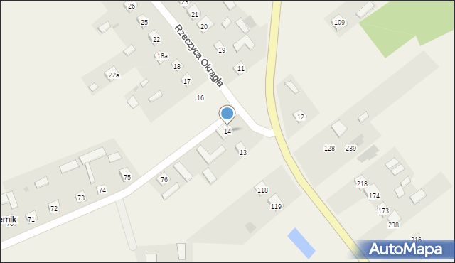 Rzeczyca Okrągła, Rzeczyca Okrągła, 14, mapa Rzeczyca Okrągła