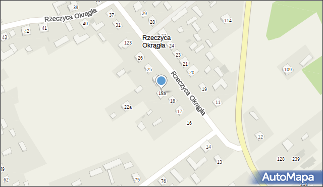 Rzeczyca Okrągła, Rzeczyca Okrągła, 18a, mapa Rzeczyca Okrągła