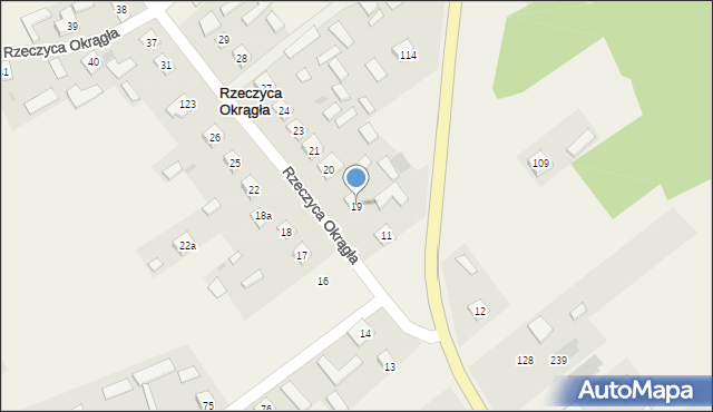 Rzeczyca Okrągła, Rzeczyca Okrągła, 19, mapa Rzeczyca Okrągła