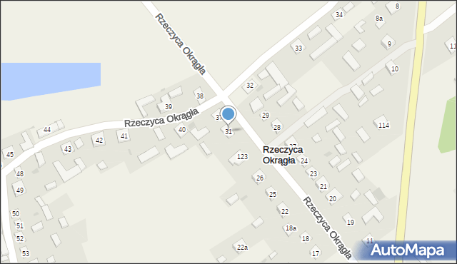 Rzeczyca Okrągła, Rzeczyca Okrągła, 31, mapa Rzeczyca Okrągła