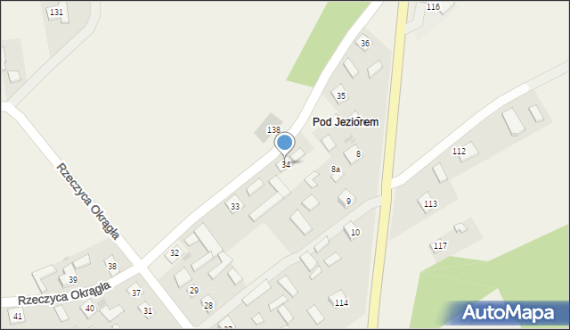 Rzeczyca Okrągła, Rzeczyca Okrągła, 34, mapa Rzeczyca Okrągła
