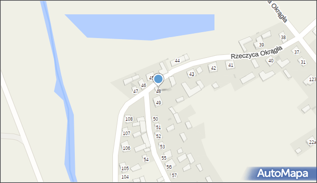 Rzeczyca Okrągła, Rzeczyca Okrągła, 48, mapa Rzeczyca Okrągła