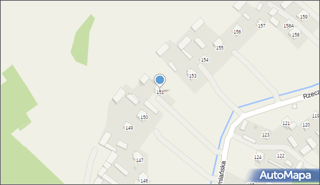 Rzeczyca Ziemiańska, Rzeczyca Ziemiańska, 151, mapa Rzeczyca Ziemiańska