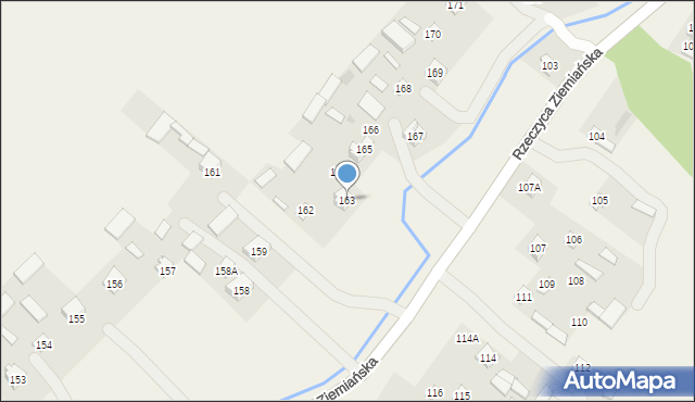 Rzeczyca Ziemiańska, Rzeczyca Ziemiańska, 163, mapa Rzeczyca Ziemiańska