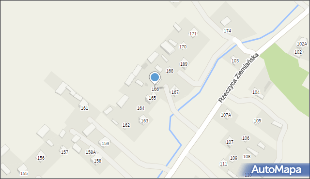 Rzeczyca Ziemiańska, Rzeczyca Ziemiańska, 166, mapa Rzeczyca Ziemiańska