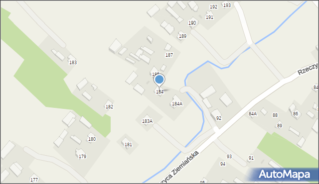 Rzeczyca Ziemiańska, Rzeczyca Ziemiańska, 184, mapa Rzeczyca Ziemiańska