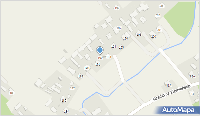 Rzeczyca Ziemiańska, Rzeczyca Ziemiańska, 192, mapa Rzeczyca Ziemiańska