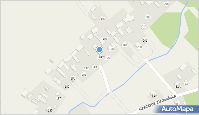 Rzeczyca Ziemiańska, Rzeczyca Ziemiańska, 194, mapa Rzeczyca Ziemiańska