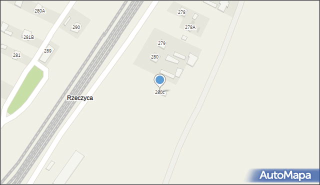 Rzeczyca Ziemiańska, Rzeczyca Ziemiańska, 280c, mapa Rzeczyca Ziemiańska