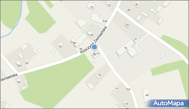 Rzeczyca Ziemiańska, Rzeczyca Ziemiańska, 80, mapa Rzeczyca Ziemiańska