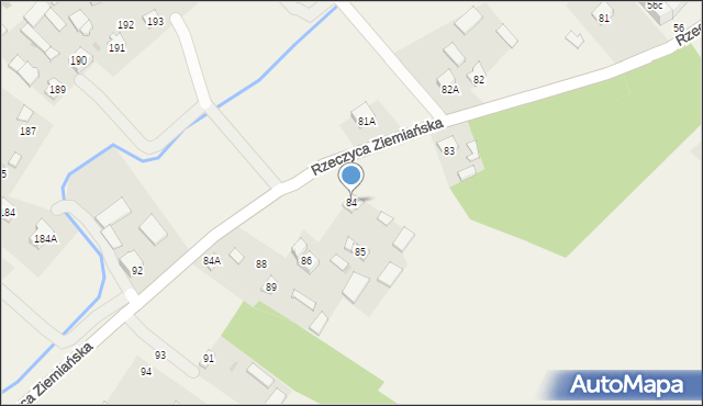 Rzeczyca Ziemiańska, Rzeczyca Ziemiańska, 84, mapa Rzeczyca Ziemiańska