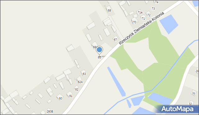 Rzeczyca Ziemiańska-Kolonia, Rzeczyca Ziemiańska-Kolonia, 65, mapa Rzeczyca Ziemiańska-Kolonia