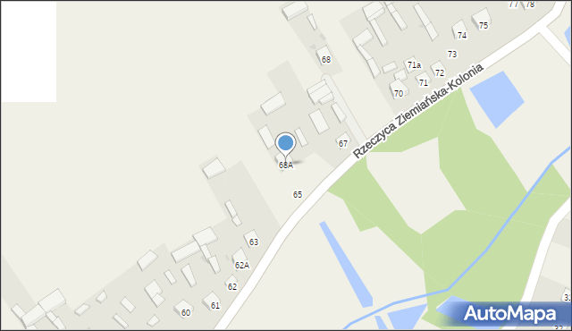 Rzeczyca Ziemiańska-Kolonia, Rzeczyca Ziemiańska-Kolonia, 68A, mapa Rzeczyca Ziemiańska-Kolonia