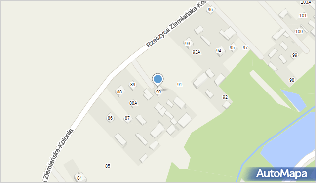 Rzeczyca Ziemiańska-Kolonia, Rzeczyca Ziemiańska-Kolonia, 90, mapa Rzeczyca Ziemiańska-Kolonia