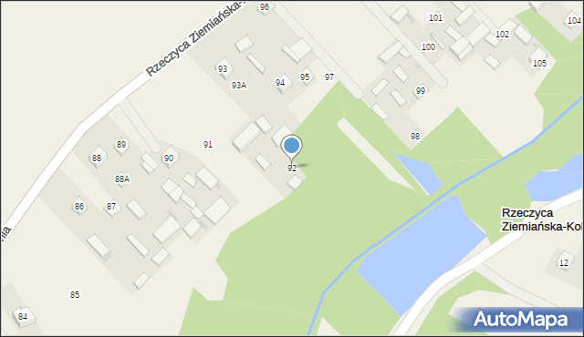 Rzeczyca Ziemiańska-Kolonia, Rzeczyca Ziemiańska-Kolonia, 92, mapa Rzeczyca Ziemiańska-Kolonia