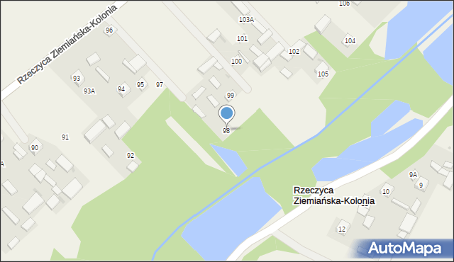 Rzeczyca Ziemiańska-Kolonia, Rzeczyca Ziemiańska-Kolonia, 98, mapa Rzeczyca Ziemiańska-Kolonia
