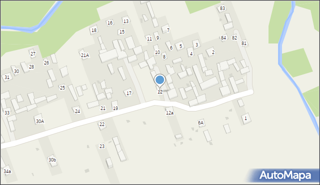 Rzeczyce, Rzeczyce, 12, mapa Rzeczyce